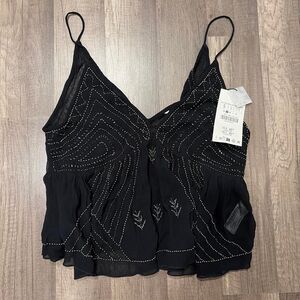 Zara ZW Collection Beaded Top